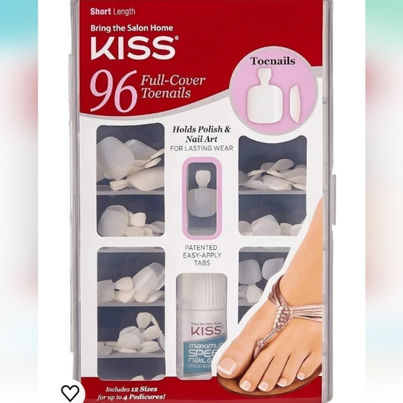Kiss Other - 💖 96 Piece Toenail Kit NEW Kiss Toenail Covers Fake Nails Manicure Set Polish